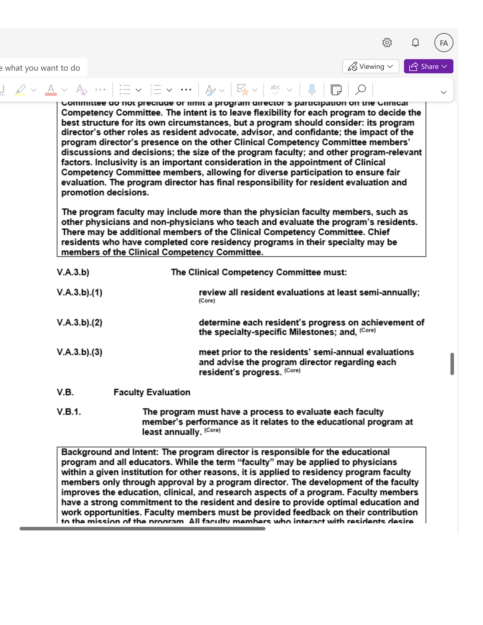 e what you want to do So Viewing v FA LE Share V V commitee ao not preciuae or limit a program airector s parucipaton on ine blinical Competency Commi