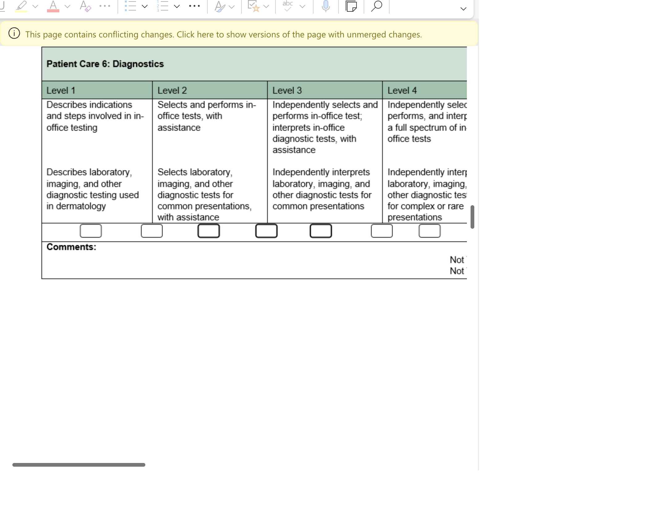 V V ... abc V This page contains conflicting changes. Click here to show versions of the page with unmerged changes. Patient Care 6: Diagnostics Level