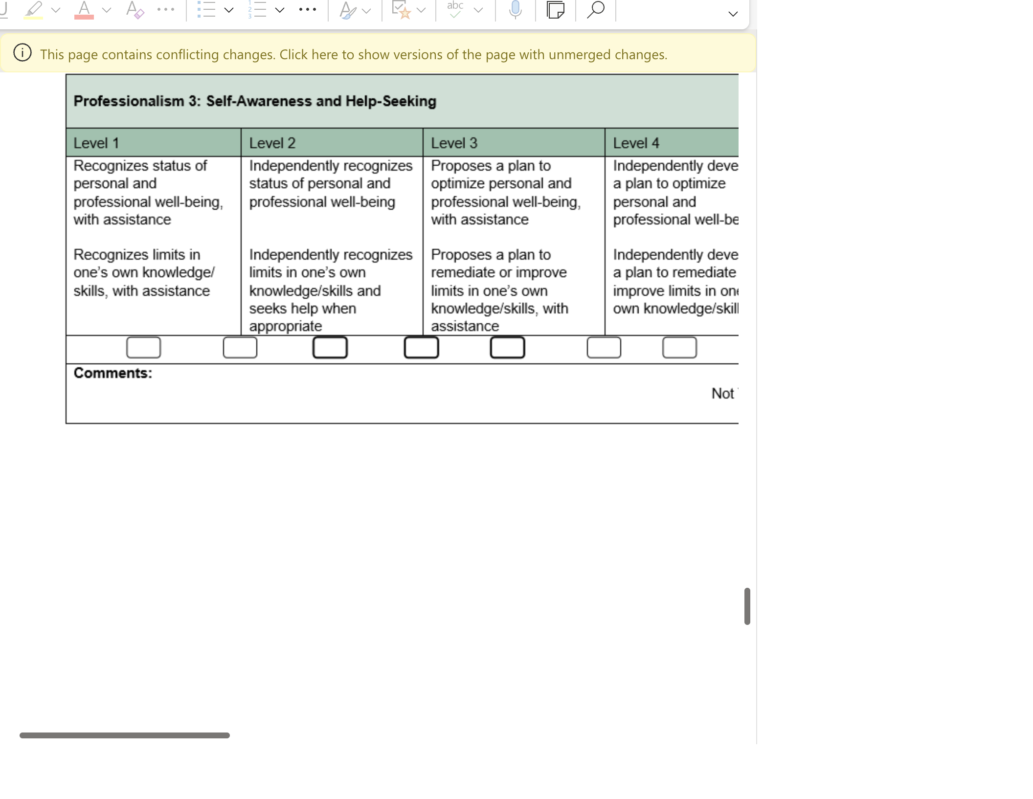 V abc V This page contains conflicting changes. Click here to show versions of the page with unmerged changes. Professionalism 3: Self-Awareness and H
